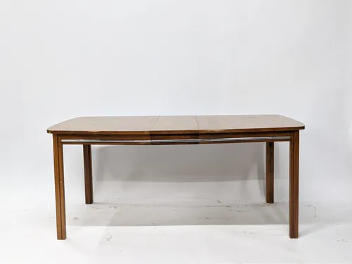Walnut & Aluminum Inlay Extending Dining Table