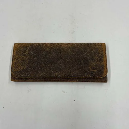 Distressed Brown Leather Clutch - A927