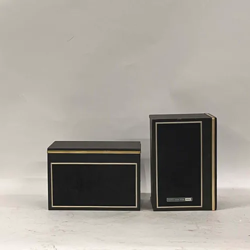 Black & Gold Leather Sears Speaker Set - MO22857
