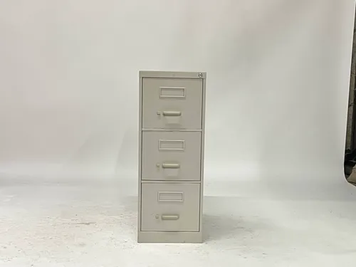 Light Gray 3-Drawer Vertical Filing Cabinet with Silver Handles