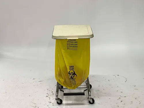 Beige & Chrome Medical Waste Hamper Stand
