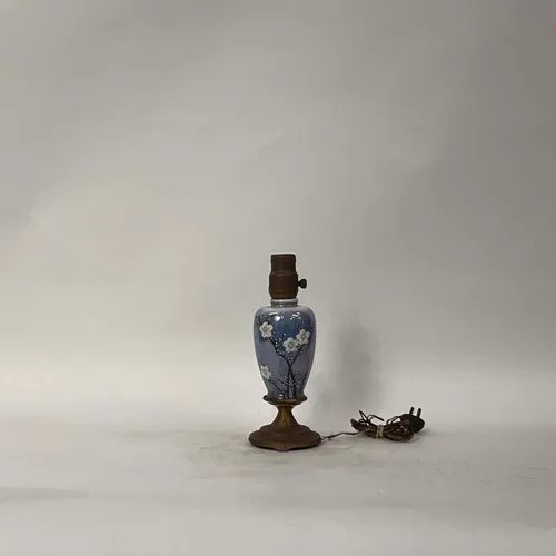 Blue Floral Ceramic & Brass Table Lamp - LI354