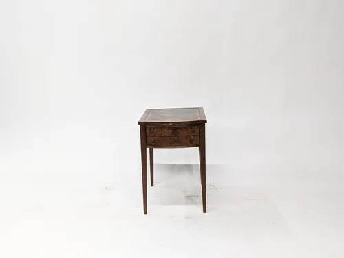 Walnut & Gold Inlay 2-Drawer Side Table