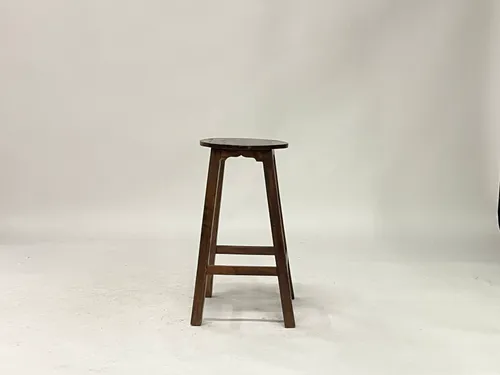 Round Walnut Bar Stool