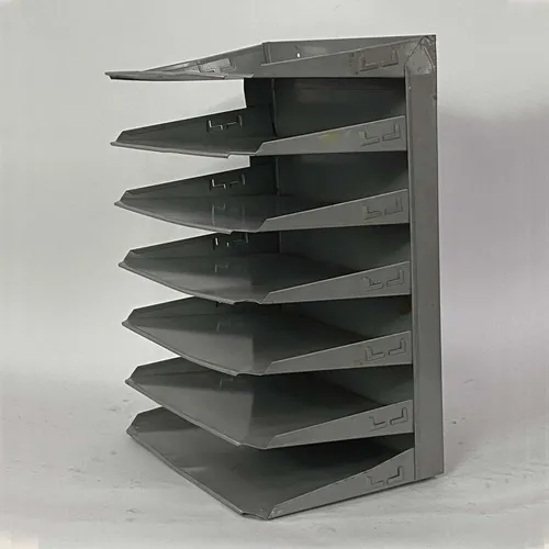 7 Sectional Horizontal Metal Gray File Organizer - OF239