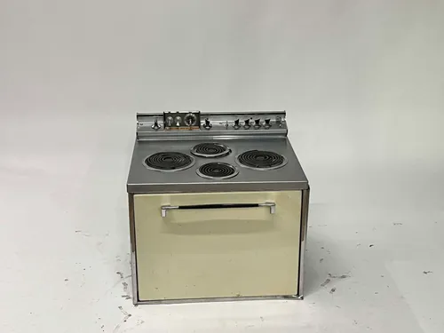 1950s Beige & Stainless Steel 4-Burner Stove