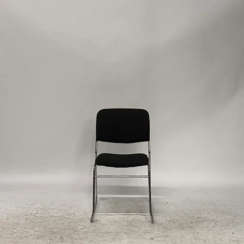 Black & Chrome Sled Base Stacking Chair - SE2959