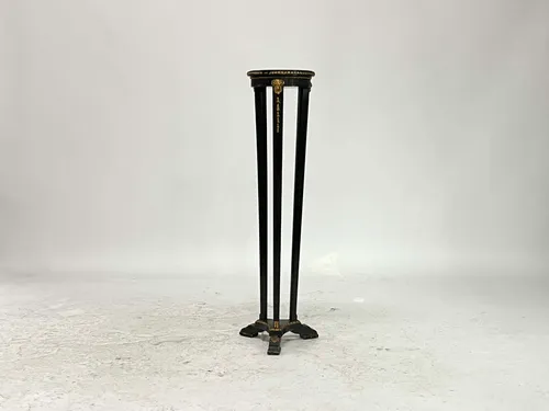 Antique Black & Gold Regency Style Pedestal