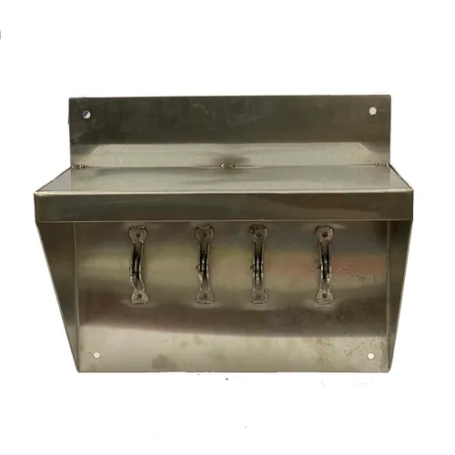 Stainless Steel Shelf with Coat Hooks - MOMD3