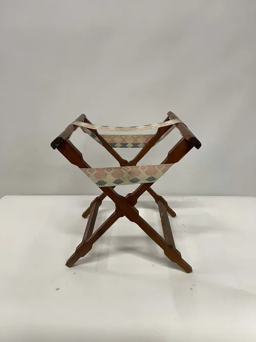 Vintage Wood & Fabric Tray Stand - TAB319