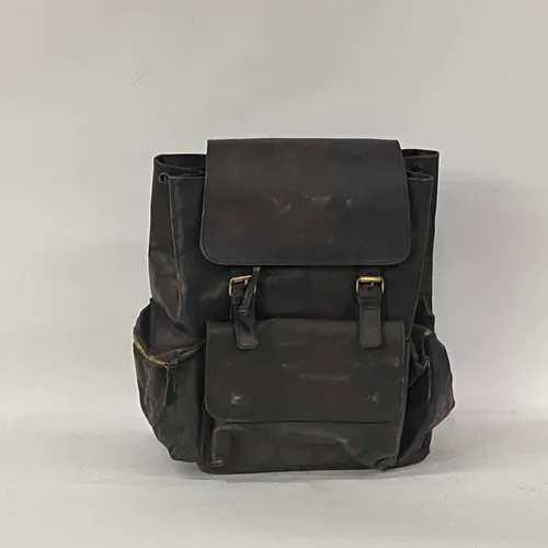 Black Leather Backpack - MO22275