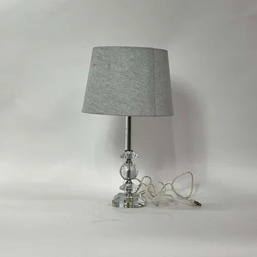 Crystal Table Lamp with Light Gray Shade - LI63