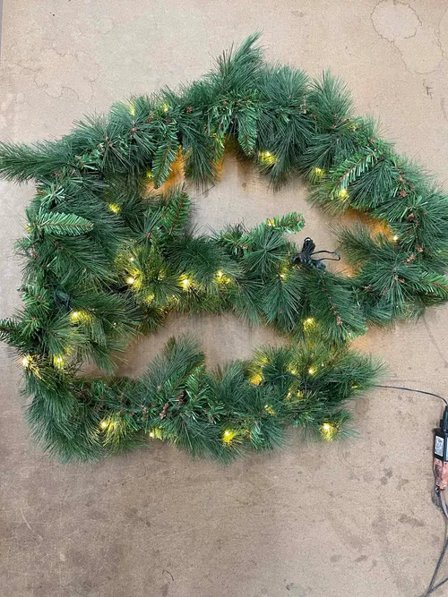 9' Pre-Lit Pine Garland with Warm White LED Lights