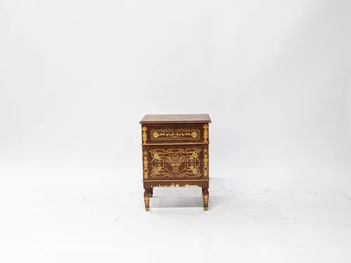 Antique Marquetry 3-Drawer Nightstand