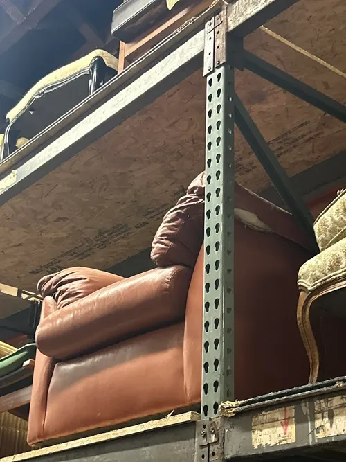 Brown Leather Plush Chair 