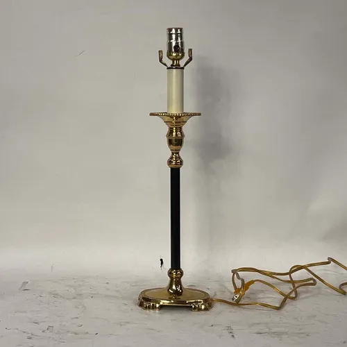 Black & Polished Brass Candlestick Table Lamp - LI588