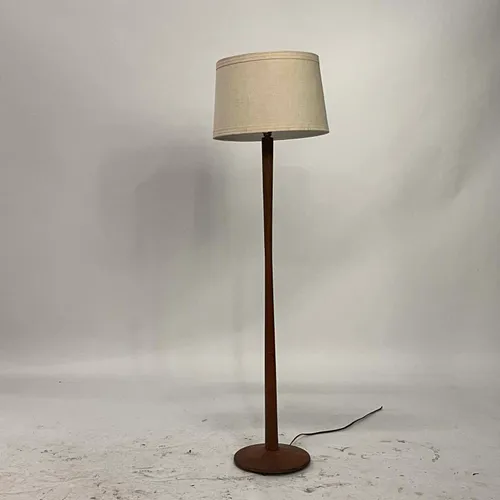 Walnut Floor Lamp with Beige Shade - LI403