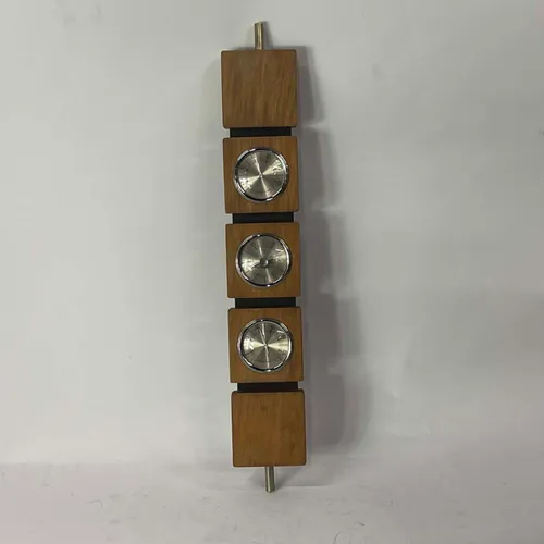 Wooden Panel Clock With Temperature & Humidifier Gauge - A779