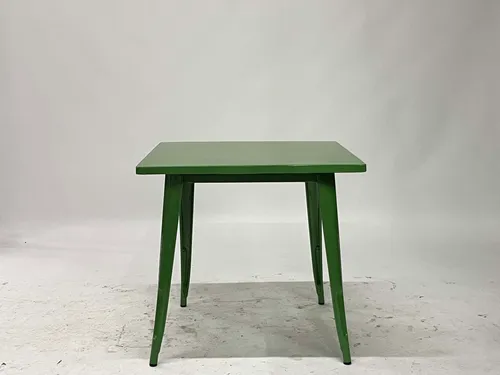 Square Green Metal Outdoor Table