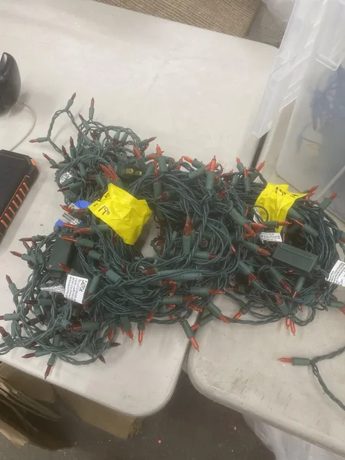 19' Green Wire Red String Lights