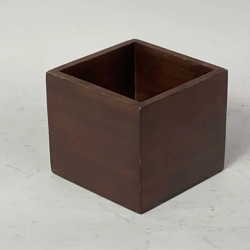 Brown Wood Retangular Pen Holder - OFA843