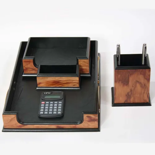 Black & Wood Desk Set - DS12