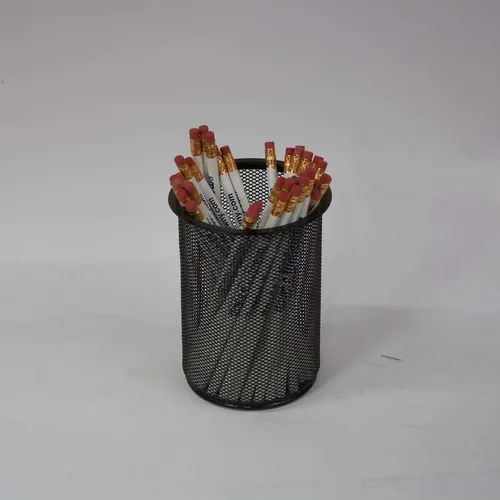 Black Mesh Metal Pen Cup - OFA509