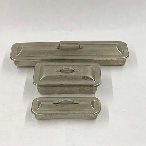 Metal Instrument Trays with Lids, Set of 3 - MOMD69