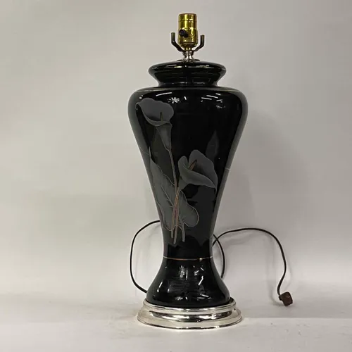 Black Ceramic Calla Lily Table Lamp - LI295