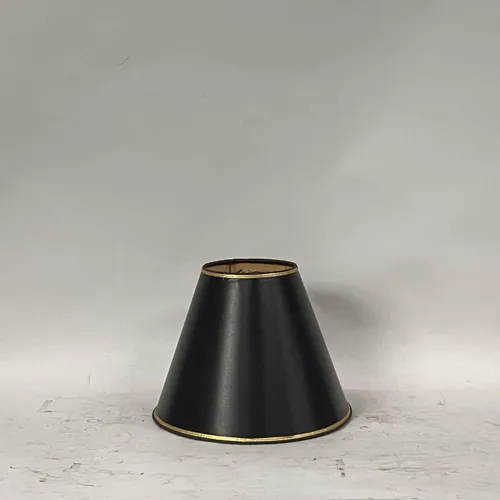 Black Lamp Shade With Gold Trim - SHADE3569
