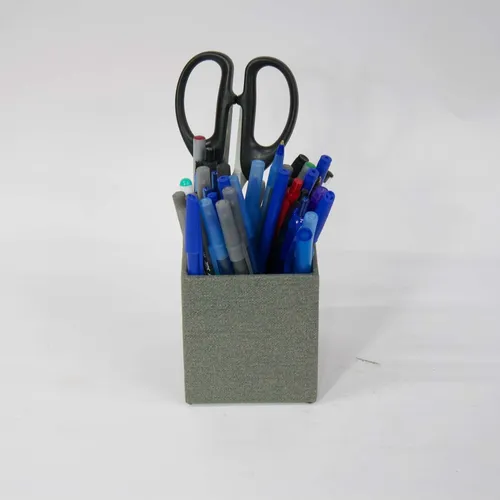 Gray Fabric Pen Cup with Pens - OFA514