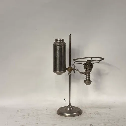 Antique Silver Manhattan Kerosene Oil Student Desk Lamp - LI563