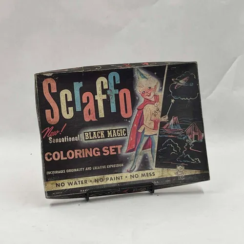 Vintage Scraffo Black Magic Coloring Set - B56