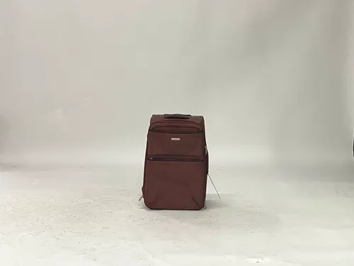 Burgundy Multi-Pocket Rolling Suitcase