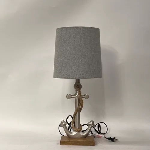Silver Anchor Nautical Table Lamp - LI229