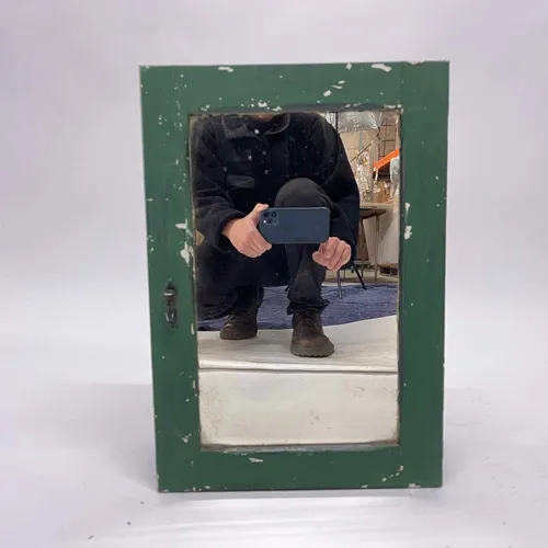 Antique Green Hanging Mirror Cabinet - CGB492