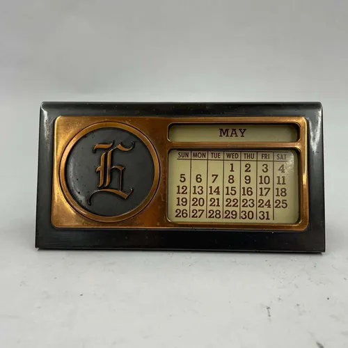 Bronze & Black Desk Calendar - A893