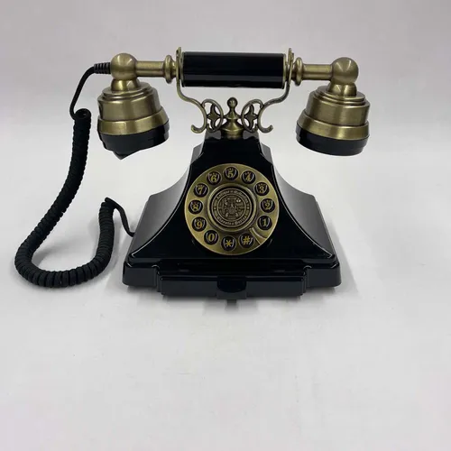 Black & Brass Antique Phone - A851