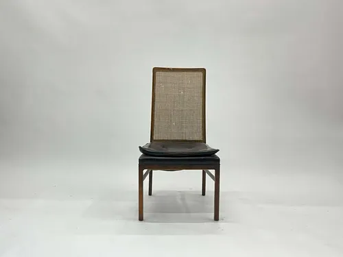 Sheer Hemp Side Chair with Leather Cushion
