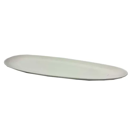 White Ceramic Oval Tray - TR464