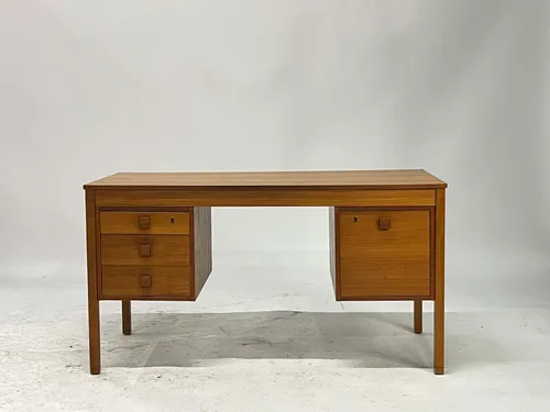 1960's Danish Mid-Century Modern Solid Wood Desk