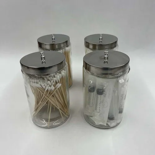 Medical Jars with Cotton Swabs & Syringes, Set of 4 - MD175