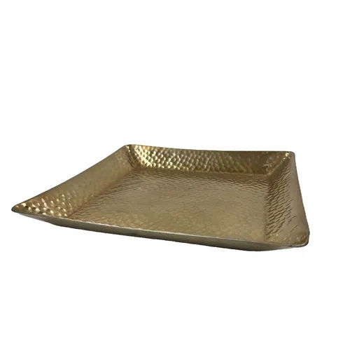 Hammered Brass Square Tray - TR479