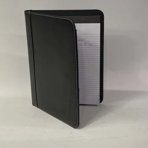 Black Leather Padfolio With Notepad - OFA663