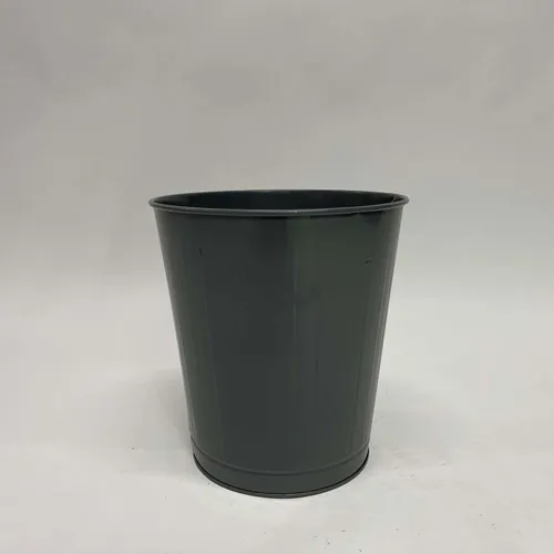 Dark Grey Metal Trash Bin - DEB480
