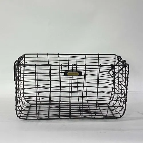 Black Wire Basket With Handles - BSKT93