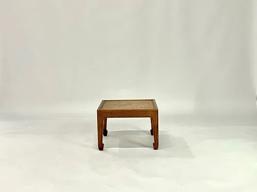 Curved Wood Marquetry Side Table