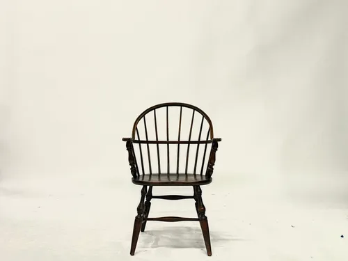 Dark Wood Barrel Back Windsor Armchair