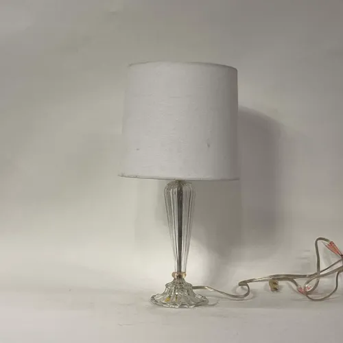 Vintage Fluted Glass Table Lamp with White Shade - LI118