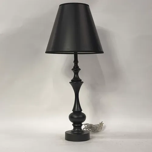 Black Traditional Table Lamp with Black Shade - LI179